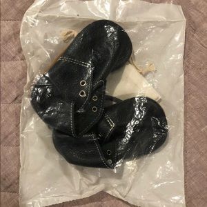 NIB Mon Petit Navy Handmade Leather Oxford Size 5